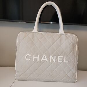 CHANEL  SPORTS LINE GRAY Quilted Tote Bag